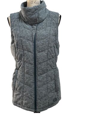 The North Face Women's Heather Gray Blue Quilted Sleeveless Puffer Vest